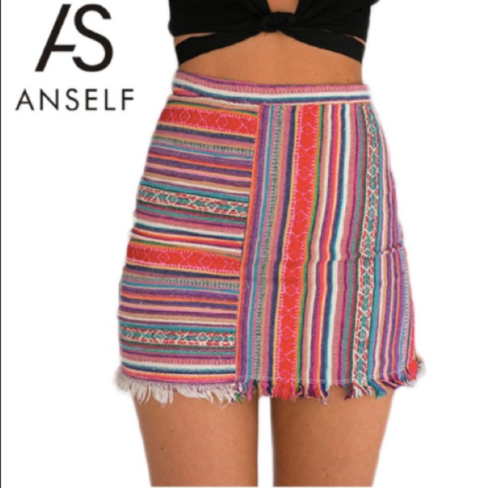 High waisted bohemian skirt size small